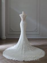 Timeless Mermaid V Neckline White Lace Wedding Dresses Bridal Dress